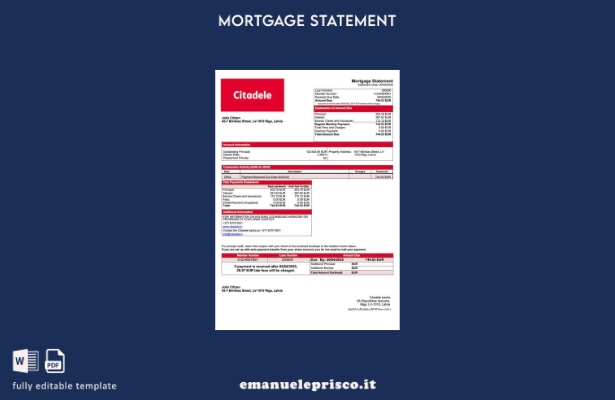 stile verificato Lettonia Dichiarazione di mutuo Citadele banka Modello Word e P